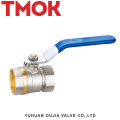 long blue handle chrome plated double union internal thread brass ball valve